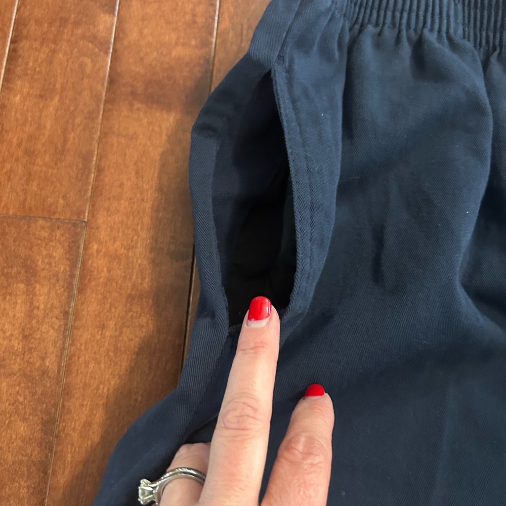 Basic Editions Women’s Navy Twill Chino Elastic Waist Pants Size XL - Picture 6 of 7